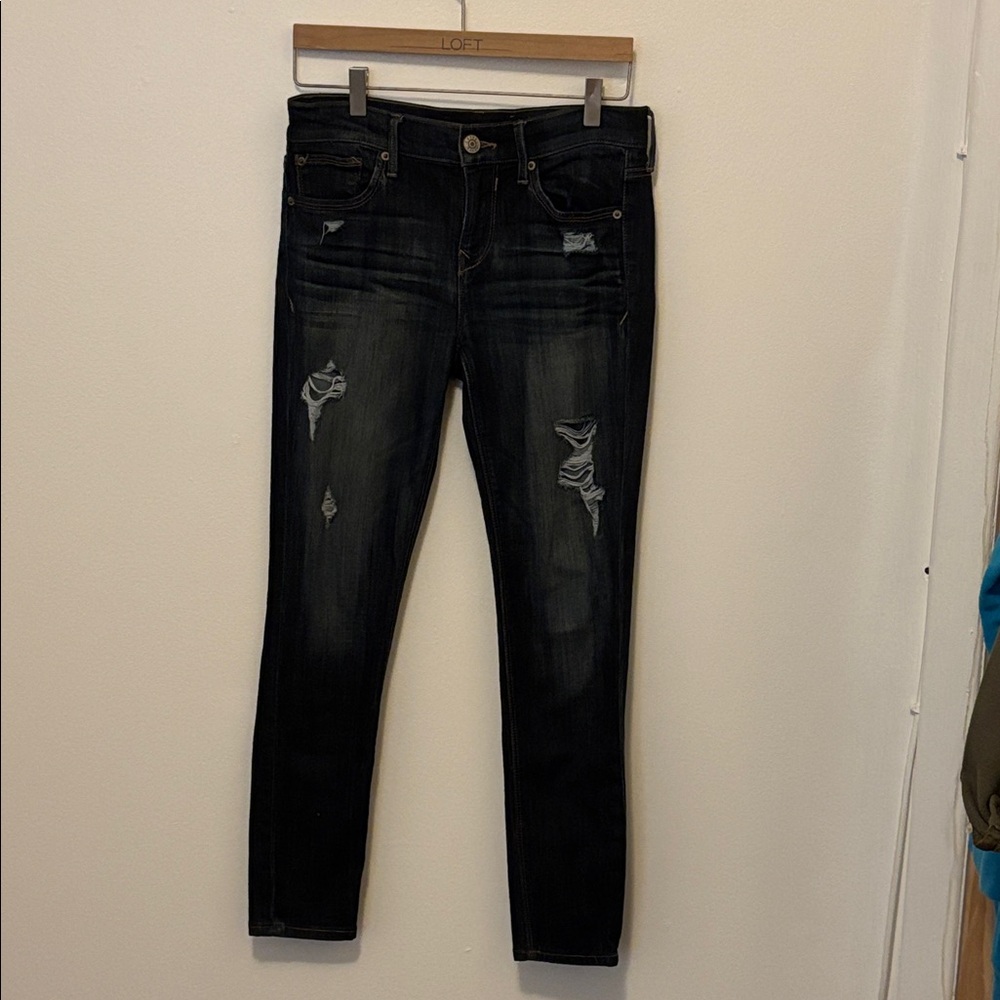 Loft Women's Black Distressed Skinny Jeans